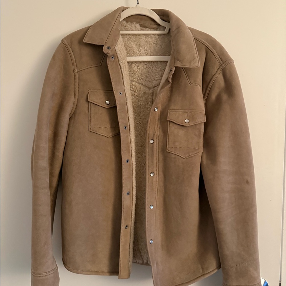 Men's Tan Shearling Jacket